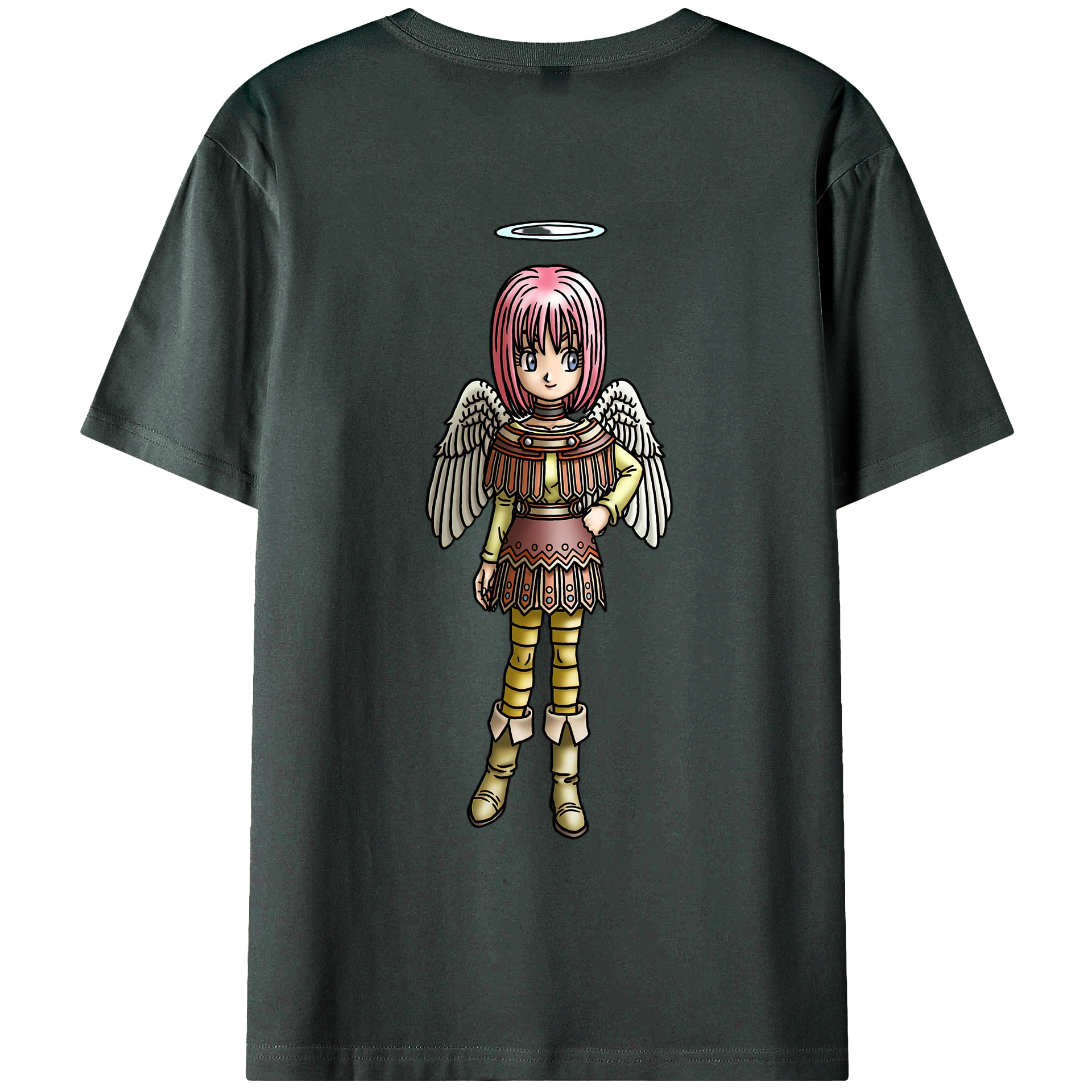 （画像用） ドラゴンクエスト Doragon Kuesuto Dragon Quest 綿100％ メンズ半袖Tシャツ（バックプリント） 通気性